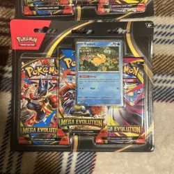 2 x Pokemon TCG Mega Evolution 3-Pack Blister Card Psyduck Foil Promo Sealed - Image 3