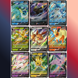 Eeveelutions V SWSH Promo 9 Card Complete Set Eevee Evolutions Pokemon - Image 1