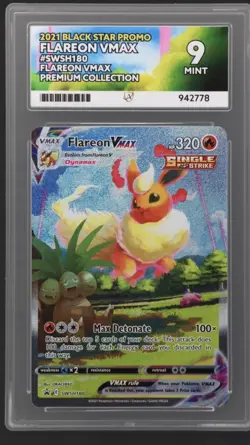 Flareon VMAX SWSH180 Premium Collection Black Star Promo Mint Ace 9 - Image 1