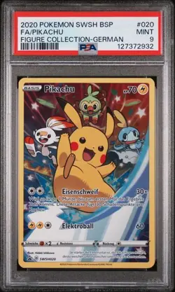 Pokemon Pikachu PSA9 Black Star Promos SWSH 020 2020 Promo POP25 - Image 1
