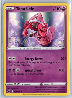 Tapu Lele 064/159 Holo Rare Crown Zenith Pokemon Holo Near Mint - Image 1