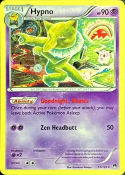 Hypno 51/122 Rare BREAKpoint Pokemon Near Mint - Image 1