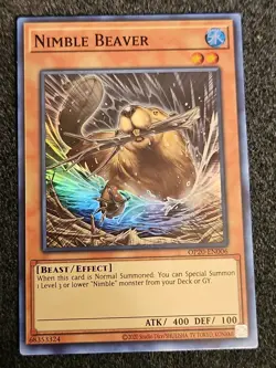 YU-GI-OH! TCG NIMBLE BEAVER OP20-EN006 UNLIMITED NM SUPER RARE - Image 1