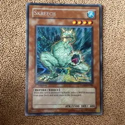 Skreech GLAS-EN086 1st Edition Secret Rare Yu-Gi-Oh! NM - Foil Bleed - Image 1