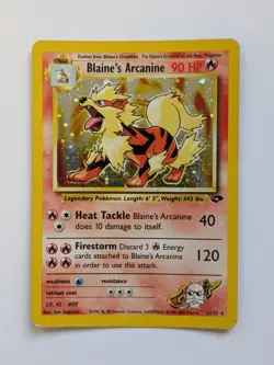 Blaine's Arcanine 1/132 Gym Challenge 2000 Holo Rare Pokemon Card TCG - Image 1