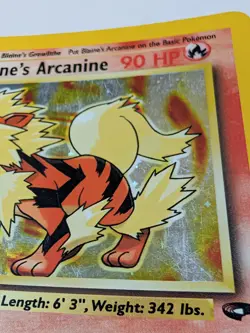 Blaine's Arcanine 1/132 Gym Challenge 2000 Holo Rare Pokemon Card TCG - Image 3