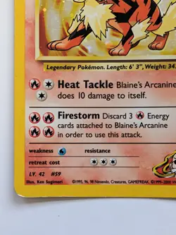 Blaine's Arcanine 1/132 Gym Challenge 2000 Holo Rare Pokemon Card TCG - Image 4