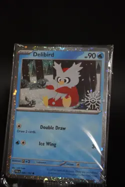 Delibird 046/193 Pokemon Holiday Calendar 2025 Stamp Snowflake SEALED - Image 1
