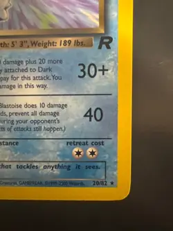 Dark Blastoise Pokemon Team Rocket #20 2000 - Image 4