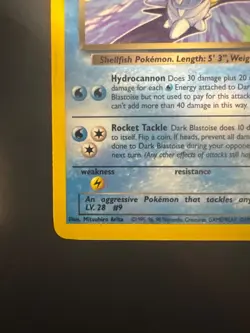 Dark Blastoise Pokemon Team Rocket #20 2000 - Image 5