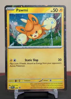 Pokemon Pawmi #040 SVP Black Star Promo Cosmos Holo English - Image 1