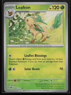 Leafeon (Poke Ball Pattern) 005/131 SV: Prismatic Evolutions Pokemon TCG Card - Image 1
