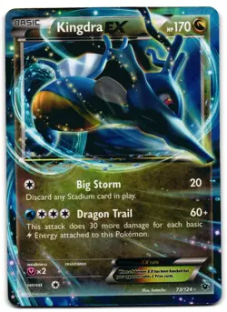 Kingdra EX 73/124 - Fates Collide Rare EX Pokemon TCG Holo - LP Card - Image 1