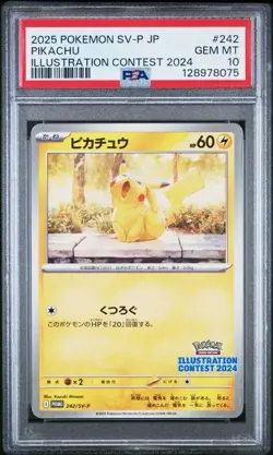 PIKACHU 242/SV-P ILLUSTRATION CONTEST 2024 WINNER POKEMON PSA 10 GEM MINT - Image 1