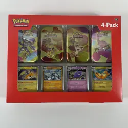 Pokemon TCG 151 Mini Tins 4 Pack + 4 Promos Sealed Sam’s Club - Gengar Promo - Image 1