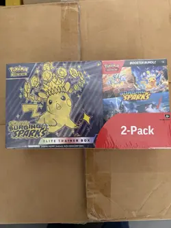 Pokemon Surging Sparks Elite Trainer Box and Booster Bundle Costco 2-Pack - Image 1