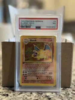 1999 Pokemon GERMAN 1st Edition Base Set Glurak-Charizard Holo 4/102 PSA 7 NM - Image 3