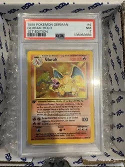 1999 Pokemon GERMAN 1st Edition Base Set Glurak-Charizard Holo 4/102 PSA 7 NM - Image 4