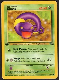 Pokemon Ekans - Fossil 46/62 / Common - 1st Ed - NM - Image 1