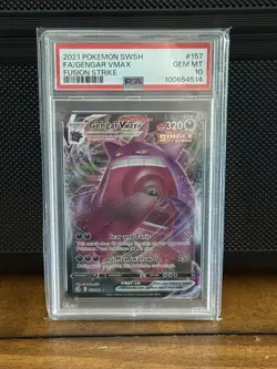 Pokemon TCG Gengar VMAX 157/264 Swsh08: Fusion Strike PSA 10 - Image 1