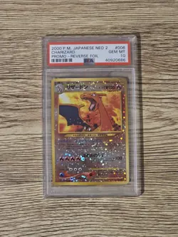 Charizard PSA 10 - Pokemon 2000 Japanese Neo 2 Promo Reverse Foil #006 - Image 1