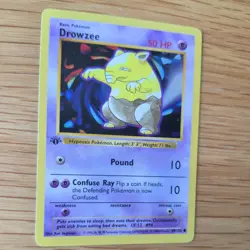 1ST EDITION SHADOWLESS DROWZEE 49/102 POKEMON CARD (BASE SET) - Image 3