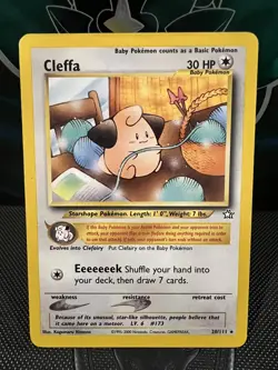 2000 POKEMON TCG Cleffa 20/111 Neo Genesis Unlimited Rare Vintage Card WOTC LP - Image 1