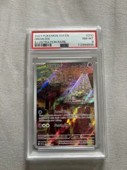 Drowzee Scarlet & Violet Base Set Holo Illustration Rare Card PSA 8 210/198 - Image 1