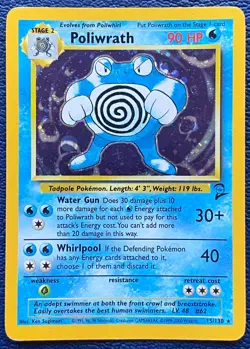 Poliwrath 15/130 - Base Set 2 (2000) Vintage WOTC Holo Rare - LP/MP - Image 1