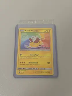 Pokemon Pikachu TCG Black Star Promo Card SM108 Ash's Pikachu - Sun & Moon - Image 1