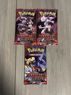 Pokemon TCG Destined Rivals Booster Pack x 3 - New & Sealed - Image 1