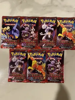 Pokemon TCG Destined Rivals Booster Packs New and Sealed X7 - Image 1