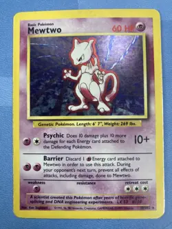 Pokemon TCG Mewtwo Base Set 10/102 Unlimited Holo Rare MP - Image 1