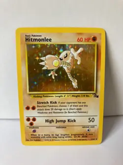 Hitmonlee 7/62 Fossil Holo Rare Pokemon Card WOTC 1999 LP - Image 1