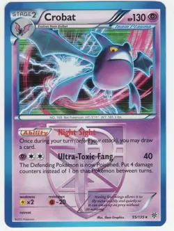 Pokemon TCG Crobat Rare Foil Plasma Storm 55/135 - Image 1