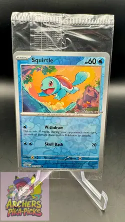 SQUIRTLE-007/165-POKEMON CENTER EXCLUSIVE-SEALED-REVERSE HOLO-151-FREE SHIPPING! - Image 1