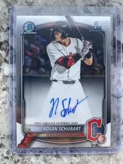 2025 Bowman Draft Nolan Schubart Auto CPA-NS Guardians Chrome 1st - Image 1