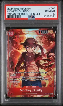 2024 ONE PIECE PROMOS TREASURE BOOSTERS SET #006 MONKEY D. LUFFY PSA 10 - Image 1