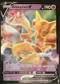 Pokemon TCG Card Alakazam V SWSH083 Black Star Promo Ultra Rare 2021 Holo NM/M - Image 1