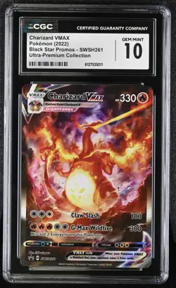 CGC 10 GEM MINT Charizard VMAX SWSH261 PROMO Ultra-Premium UPC Pokemon Card - Image 1