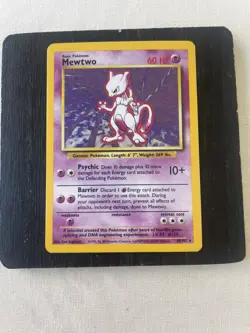 Pokemon Mewtwo 10/102 Holo Base Set Unlimited Rare Card - Image 1