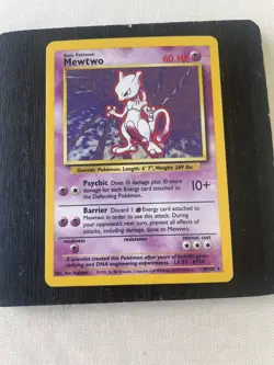 Pokemon Mewtwo 10/102 Holo Base Set Unlimited Rare Card - Image 4
