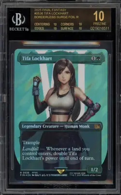 Magic MTG Tifa Lockhart FF Borderless Surge Foil #0536 BGS 10 BLACK LABEL - Image 1