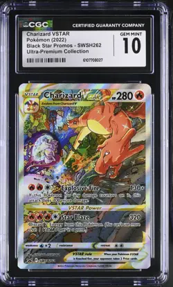 CGC 10 GEM MINT Charizard VSTAR SWSH262 PROMO Ultra-Premium UPC Pokemon Card - Image 1