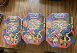 Pokemon TINS (3x) Mega Charizard Y ex Tin BRAND NEW Factory Sealed Tin Box - Image 2