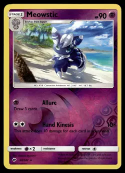 Meowstic Reverse Holo 60/147 SM - Burning Shadows Pokemon - Image 1