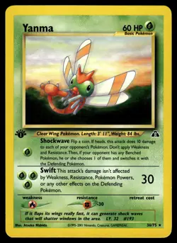 Yanma 36/75 1st Edition Neo Discovery Pokemon - Image 1