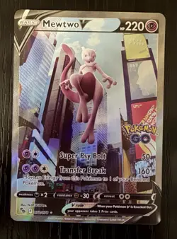 Pokemon TCG SWSH Pokemon Go Mewtwo V Alt Art 072/078 NM (Near Mint) - Image 1