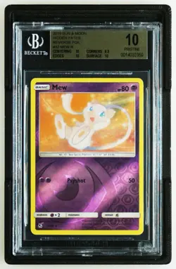 BGS 10 Mew Reverse Holo 2019 Pokemon Sun & Moon Hidden Fates #32 LOW POP - Image 1