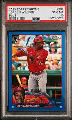 2023 TOPPS CHROME #209 JORDAN WALKER BLUE REFRACTOR /150 PSA 10 ROOKIE CARD RC - Image 3